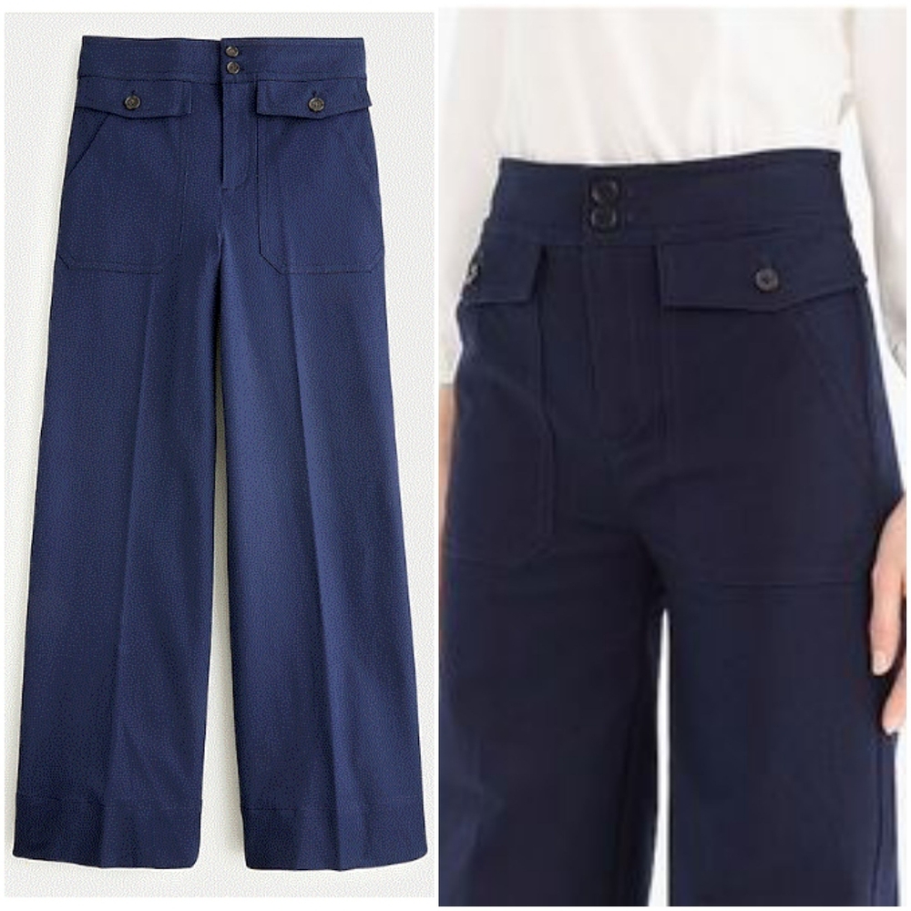 J. Crew Navy Wide Leg Pants